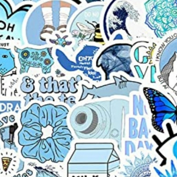 50 Stickers | 2 inch | Matte Finish | Blue | Brand New - Picture 3 of 9